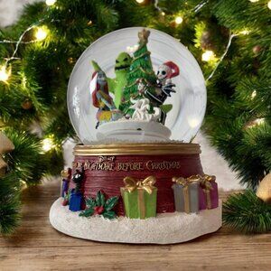 Nightmare Before Christmas Light Up Water Snow Globe Plays Music Sound Disney